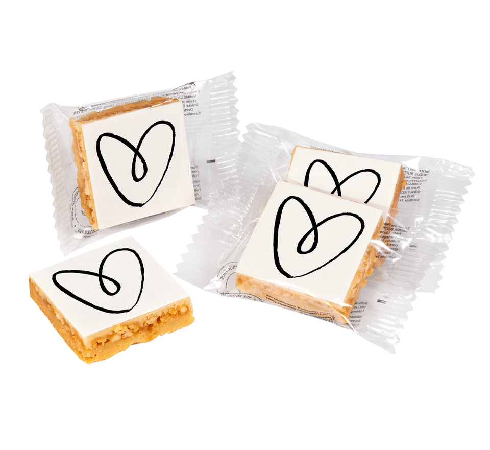 "Herz" -  12 x Gourmet-Motivkekse in kompostierbarer Folie