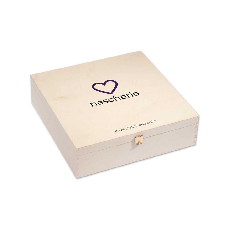 Motivtorte in edler Holzbox "rosa Herz"