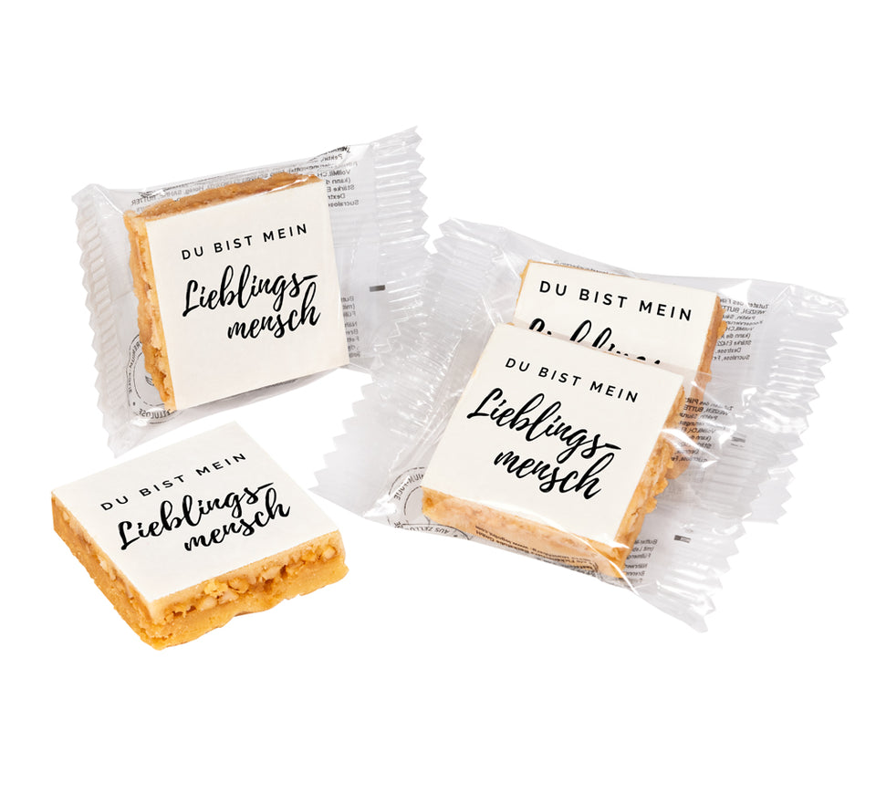 "Lieblingsmensch" -  12 x Gourmet-Motivkekse in kompostierbarer Folie