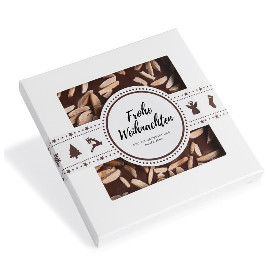 "Frohe Weihnachten" handgeschöpfte Gourmetschokolade
